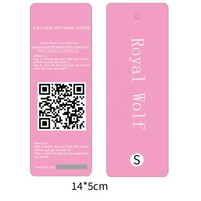 China Original Recyled Wolf Private Label Anti-fake Royal Customizable Swing Tag Hang Tags for sale