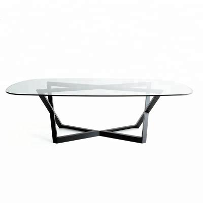 China DINING TABLE 6 seater glass top dining table, stainless steel dining table with glass, bases for glass top à venda