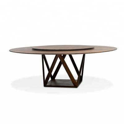 Κίνα YT-051 PANEL Wood Rotating Top Dining Table With Lazy Susan προς πώληση