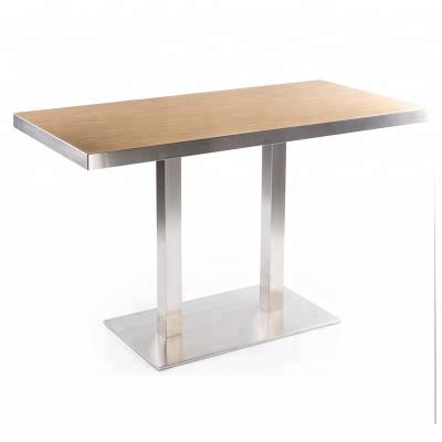 Κίνα High End Rectangle Cafe Restaurant Table, High End Modern Wooden Stainless Steel Base HPL Restaurant Dining Table προς πώληση