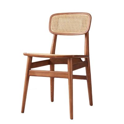 China Natural Rattan Rattan Dining Chair, RW-008 Popular Nordic Style Indonesian Water Rattan ASH Wood Rattan Seat Dining Chair for sale