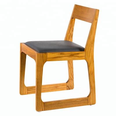 China Simple Design ASH Barcelona Chair Solid Wood Wooden Dining Leather for sale