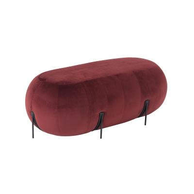 Κίνα LA-HH05 Guangzhou Storage Hideaway Modern Fabric PU Round Velvet Leather Stools Sneak Bench Pouf προς πώληση