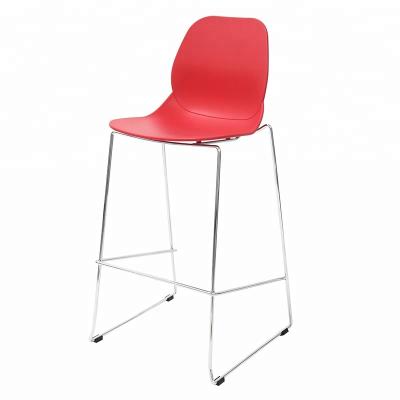 China New Design Bar Chair CT-616-1 Wholesale Nordic Style Furniture Steel Plastic Bar Chair for sale