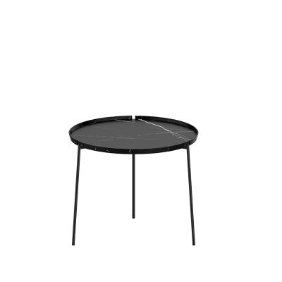 China Hot Sales New Design LC-069 Hot Sales New Design High Quality Round Marble Top Coffee Table Classy Metal Leg Tea Room Coffee Table for sale