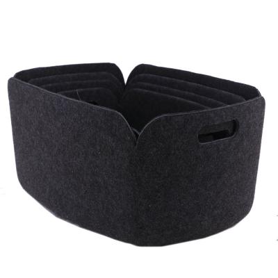 China No Thermoforming Recycles PET Felt Storage Basket, Home Use Comfortable Handle Storage Basket Made By Felt Fabric Material for sale