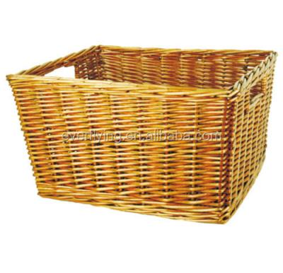 China No Willow Basket Wicker With Handles And Natural Brown Coating for sale