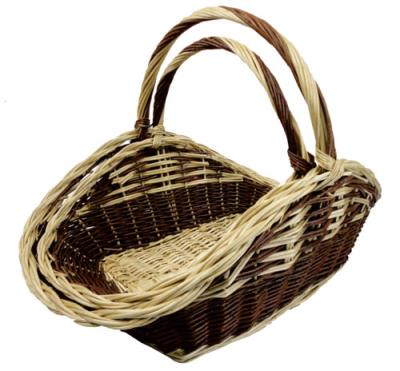 China Bathroom 2Pcs Willow Basket Handwoven Willow Pantry Basket Rattan Storage Basket For Kitchen Home for sale