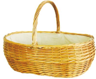 China Willow pastoral basket, wicker basket with handles and natural Brown coating for sale