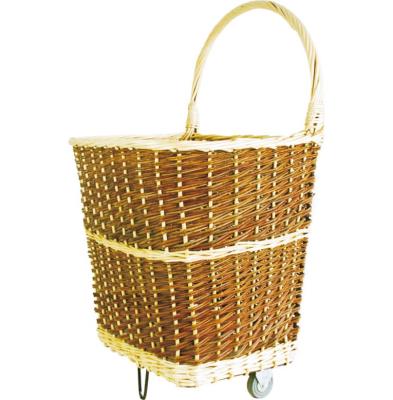 China No Wicker Shopping Cart/Log Rack Basket, Willow, Natural Brown for sale