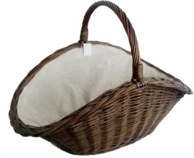 China No Wicker Woven Basket, Hand - Woven Basket with Handle, Dark Brown for sale