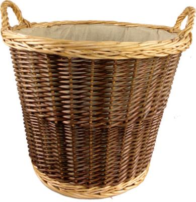 China Home Decoration Wicker Basket, Dark Brown Weave Willow Basket with Handles, Natural Brown for sale