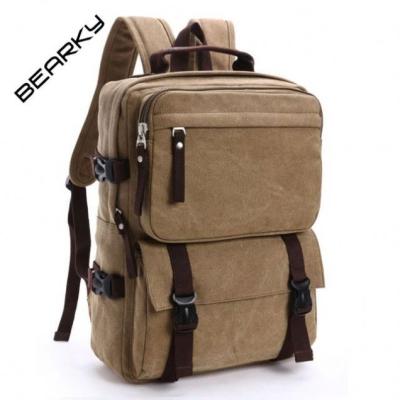 China Factory direct OEM canvas rucksack custom black khaki backpack bearky waterproof new for sale