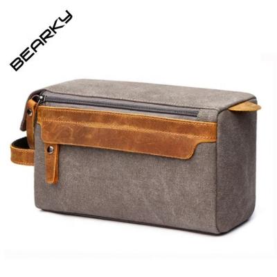 China Custom Logo High Quality For Men Simple And Useful Mens Travel Contents Luxury Designer Gym Hand Luggage Necessities Canvas Toiletry Bag for sale