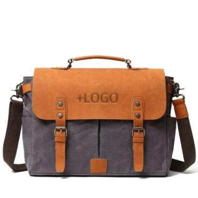 China Mens Leather Vintage Messenger Bag Canvas Messenger Bag Canvas Waxed Leather Messenger Bag Brands Customized Shoulder Bag for sale