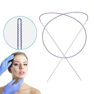 China Easy To Use Korea Disposable Cannula Double Needle Molding L Face Chin 19G 125mm 400mm Lifting PDO Wire for sale