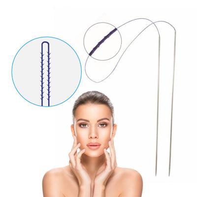 China Easy To Use Strong Cones Deep Tooth Double Needle Wrinkle PDO hilos PDO Thread Face Lifting 20G 130mm 380mm for sale