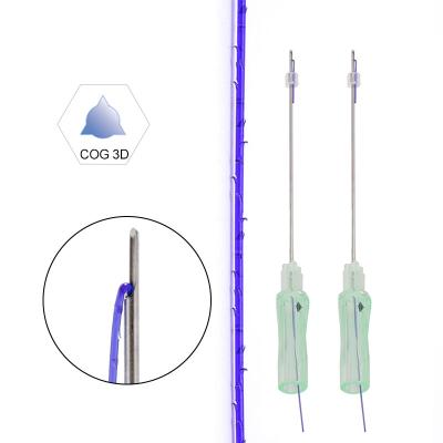 China Easy To Use Tighten Cannula 21G 60mm Blunt 3D Tooth Threads Eyebrow L pdo meso cannula for skin care for sale