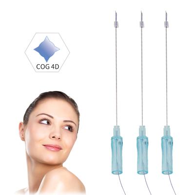 China Easy To Use Manufacture Polydioxanone 4D Tooth 19G 100mm Barbed Sharp Needle Wire For Forehead Lift Anti Aging for sale