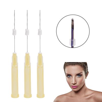 China Easy To Use Disposable Face Eye Contour Cosmetic Care Lifting Cannula Mono Needle 30G 38mm Eye PDO Dermal Thread for sale