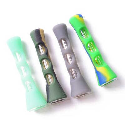 China CLASSIC Good Price Wholesale Glass Pipe Silicon Glass Chillum Pipe 80mm One Slugger Pipe for sale