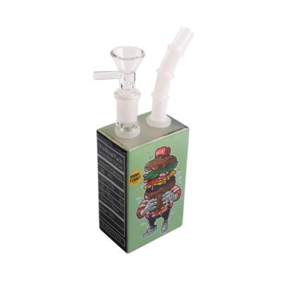 China New Popular Mini Glass Hookah Shisha Glass KUQI Rainbow Water Pipe Portable Hookah for sale