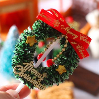 China DIY TOY Dollhouse 1:12 Mini House Door Court Christmas Decoration Set Miniature Christmas for sale