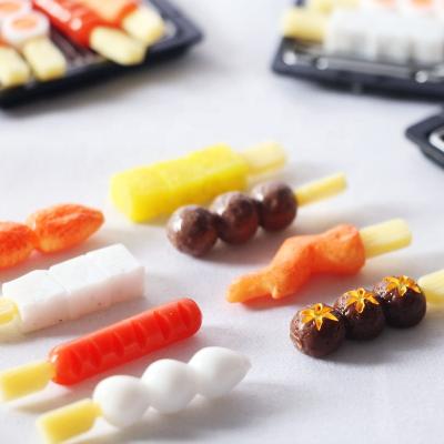 China 1:12 Mini Skewers Dollhouse DIY TOY Japanese Barbecue Meatball Miniature Food Toy for sale