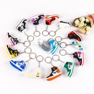 China Kawaii Simulation PVC Key Chain 3D Pendant Basketball Miniature Sneaker Key Chain With Box for sale