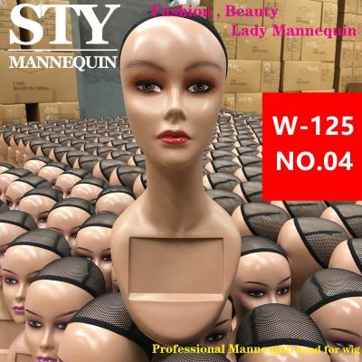 China Other Female Realistic Mannequin Head Mannequin Head Brown Skin Makeup Mannequin Head Afro Hair for sale