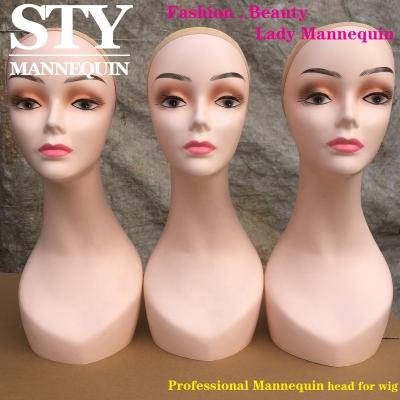 China Other wholesale mannequin head hair mannequin head eye shadow yellow pink mannequin display head for sale