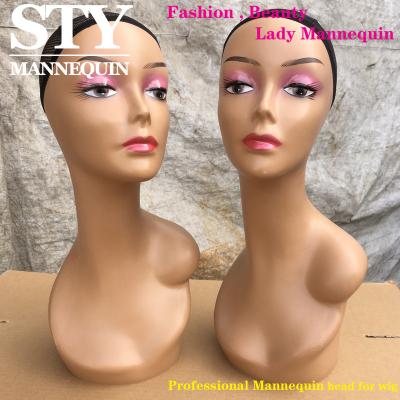 China Other Laughing Mannequin Mannequin Head Head With Shoulder For Wig Mannequin Head For Sale for sale