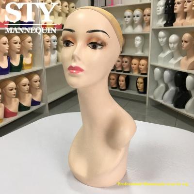 China Other Hot Selling High Quality Professional Realistic Mannequin Head Makeup Female Mannequin Heads For Wig Display for sale