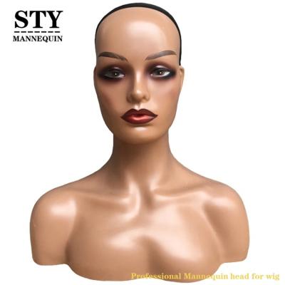 China Other Female Mannequin Half Body Mannequin Head With Shoulder For Afro Head Mannequin Hair for sale