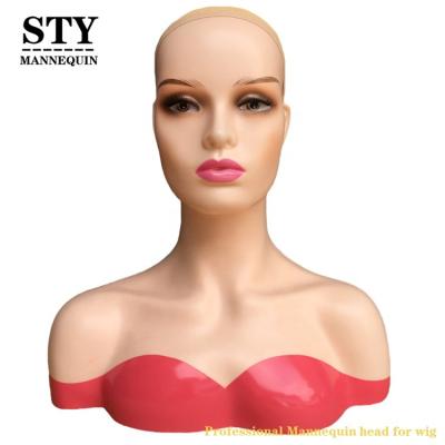 China Other female realistic head half africsn head manikin american makeup mannequin head for sale