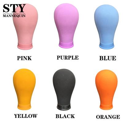 China Light Blue and Pink Wig Hair Main Mannequin Accessories Tool Wig Stand Mannequin Block Canvas Dummy Head For Wigs for sale