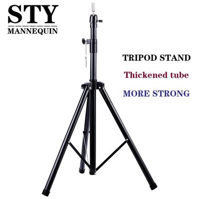 China Micro Pans Hair Extension Tool Tripod Stand For Cloth Block Head Adjustable Wig Holder Head Stand For Cosmetology Hairdressing Training Practice Wig Stand for sale