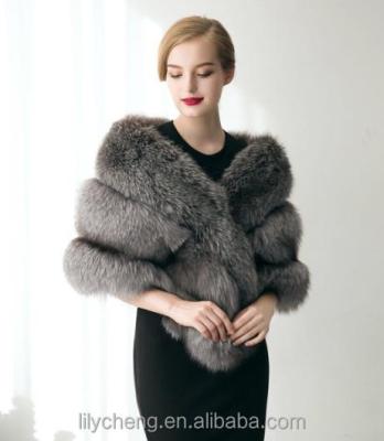 China Wholesale viable women fashion faux fur shawl fake fur cappa factory price Shenzhen Lily Cheng for sale