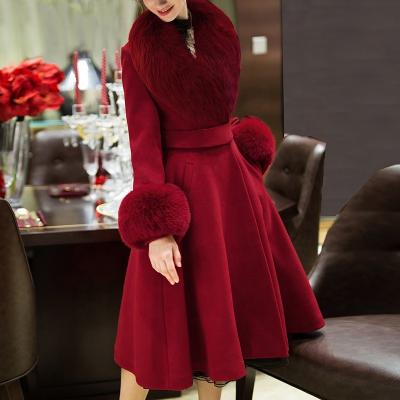 China Winter 2022 viable plus size women's wool coat collar women's jackets and coats for sale