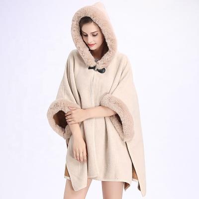 China Women Winter Coat Winter Shawl Women Shawl Luxury Faux Fur Factory Price Shenzhen Lily Cheng for sale