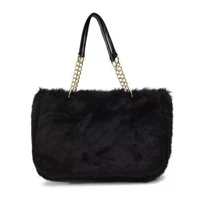 China Small MOQ handbag for woman, faux fur bag with big size for sale