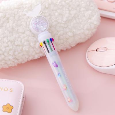 China Metal cartoon dinosaur unicorn butterfly 10 in1 creative multi color ballpoint pen for sale