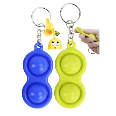 China Square Button Clicking Sticky Person Simple Toy Stress Relief Hand Toys Silicone Dimple Keychain Ring Pendant Sensory for sale