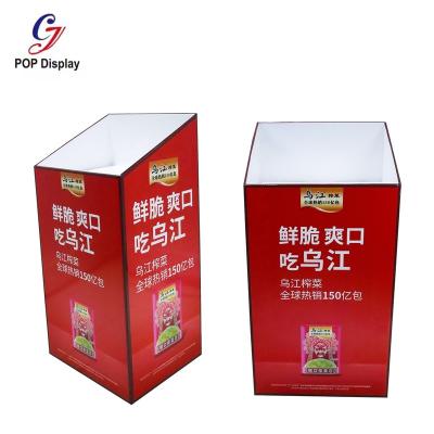 China Recyclable Customization Printing Cardboard Rack Display Supermarket Stores POS Display Cabinets Cardboard For Food Promotion Advertising for sale