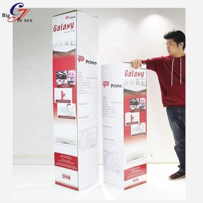 China Recycled Materials Custom Logo Printing Large Cardboard Flat Boxes Long Size Corrugated Packaging Box Moving Paper Cardboard For Rolled Up Mattress for sale