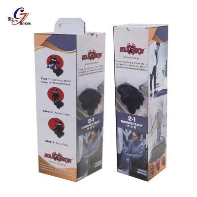 China Recycled Materials Guangdong Factory Custom Colorful Printing Tote Long Boxes Cardboard Paper Packing Box For Carpet for sale