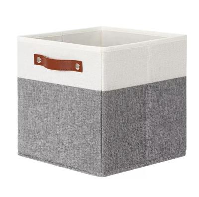 China Viable Fabric Storage Cubes, Cube Storage Bins, Decorative Cube Organizers Bins For Shelves With Handle for sale