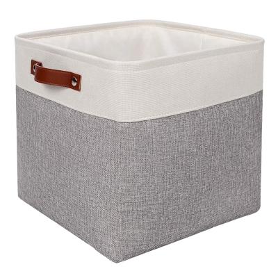 China Homeplus Large Storage Bins Newcomer Home Use Cube Fabric Viable Storage Bins With Handles Cubby Bins For Home Organization And Storage for sale