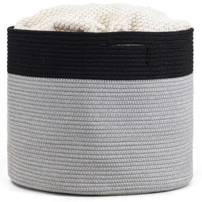 China Homeplus Sustainable Best Selling Braided Space Saving Cotton Rope Storage Basket with Handles for Bedroom Organization and Storage for sale