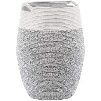 China 2022 Sustainable New Customized Large Size Oval Woven Cotton Rope Laundry Bucket for sale